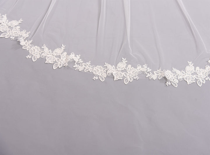 Ivory wedding veil cathedral length V206C