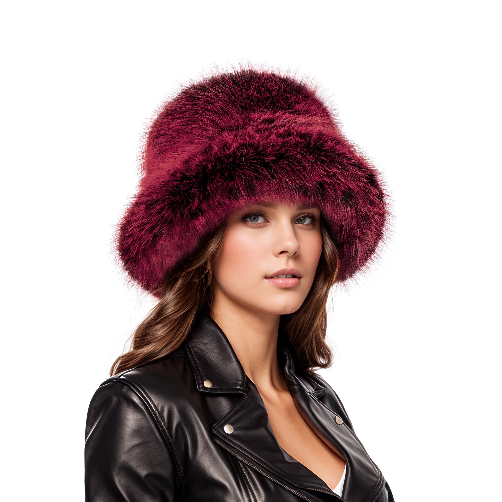 Elegant Burgundy Faux Fur Hat, Pumps, Jumpsuit, & Bag | DROPS 10/25/2025 Demi 3 Piece Faux Fur Trim Pant Set - Burgundy | Fashion Nova main image 4