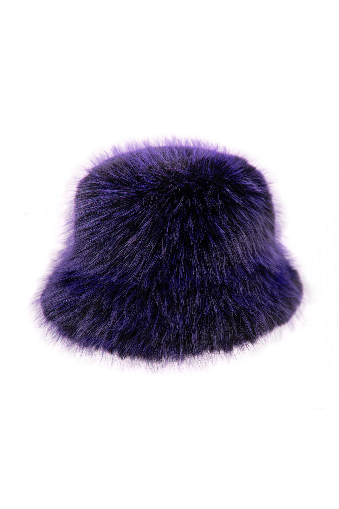 Purple black two tone faux fur bucket hat