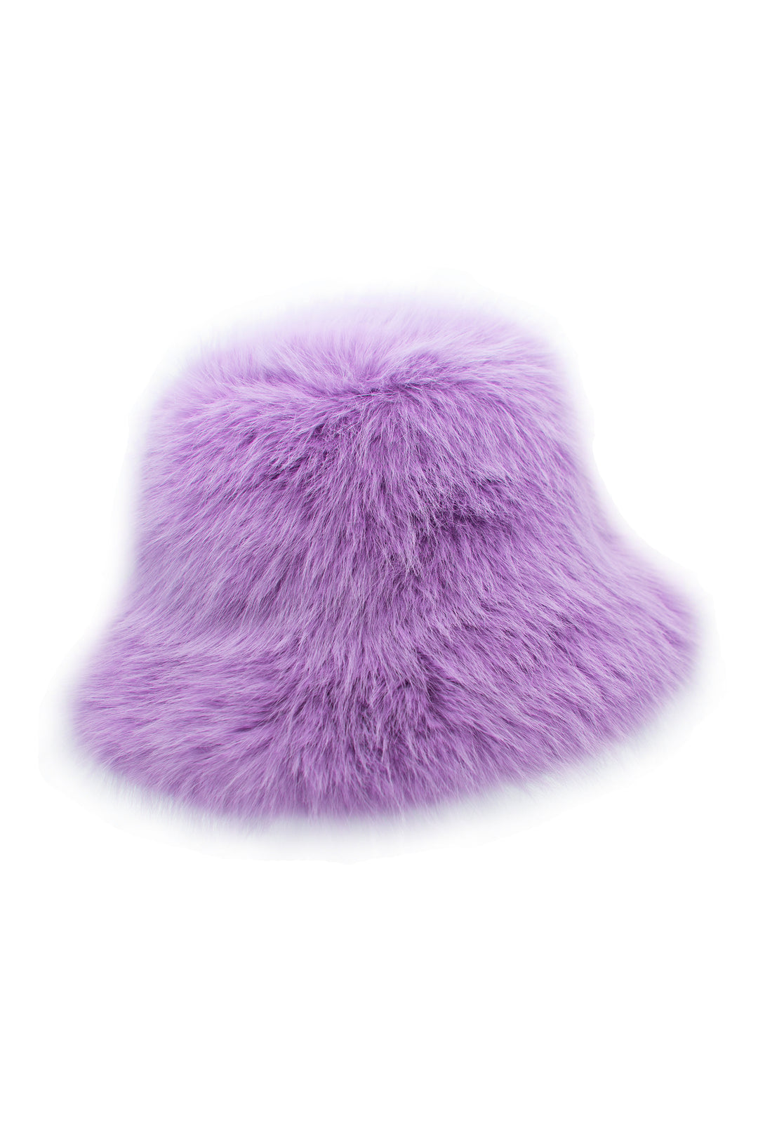 Light purple faux fur bucket hat