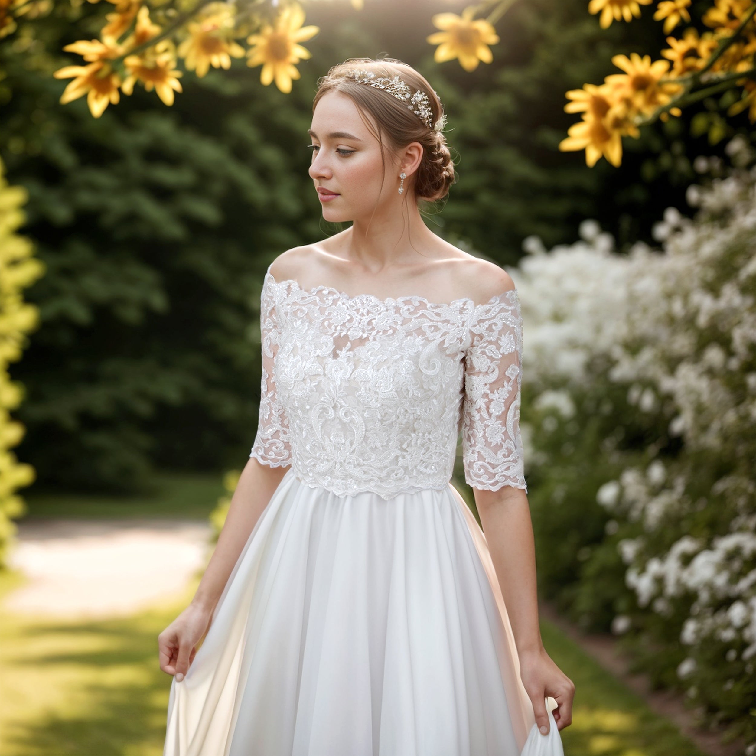 off shoulder wedding dress topper Wedding dress topper - bridal topper - off shoulder topper - tulle wrap topper - Wedding cover up - bishop sleeves