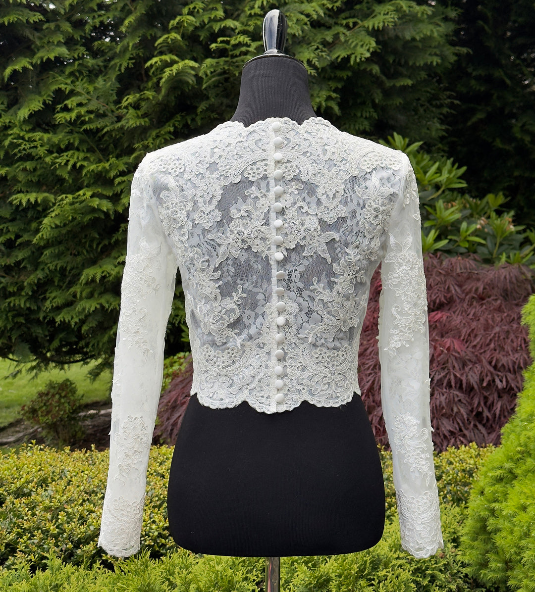 Double layer long sleeve wedding dress topper