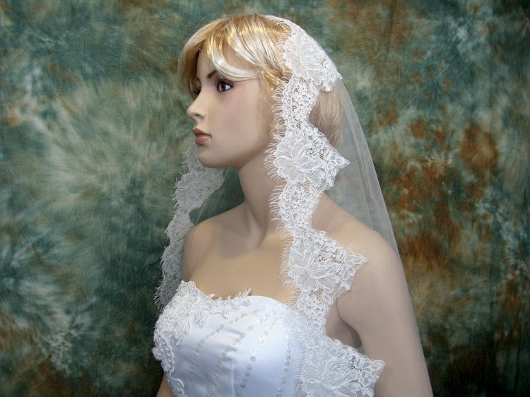 wedding Mantilla veil light ivory bridal veils V024