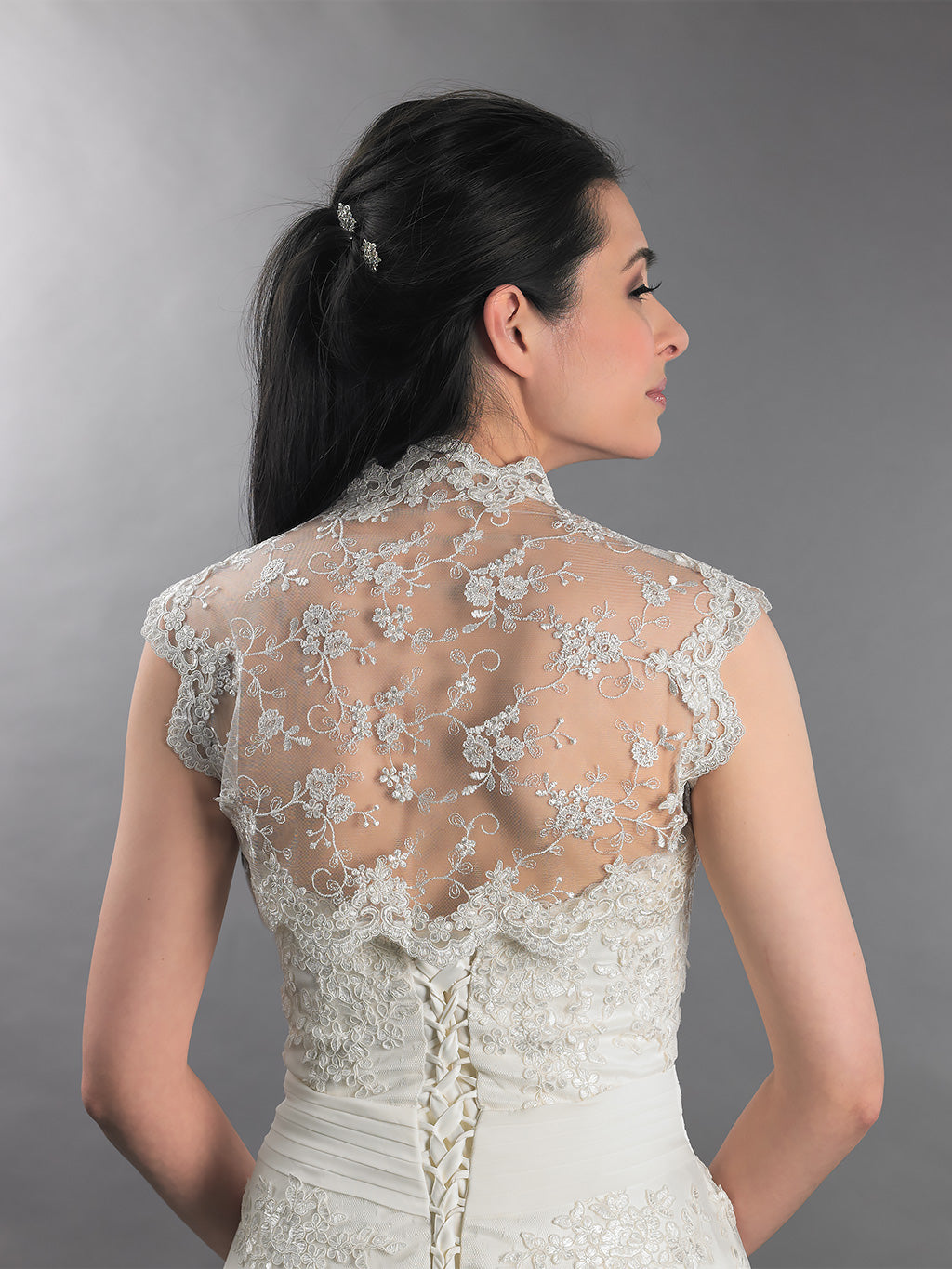 Ivory sleeveless lace bolero wedding bolero jacket