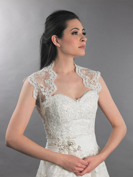 Ivory sleeveless lace bolero wedding bolero jacket