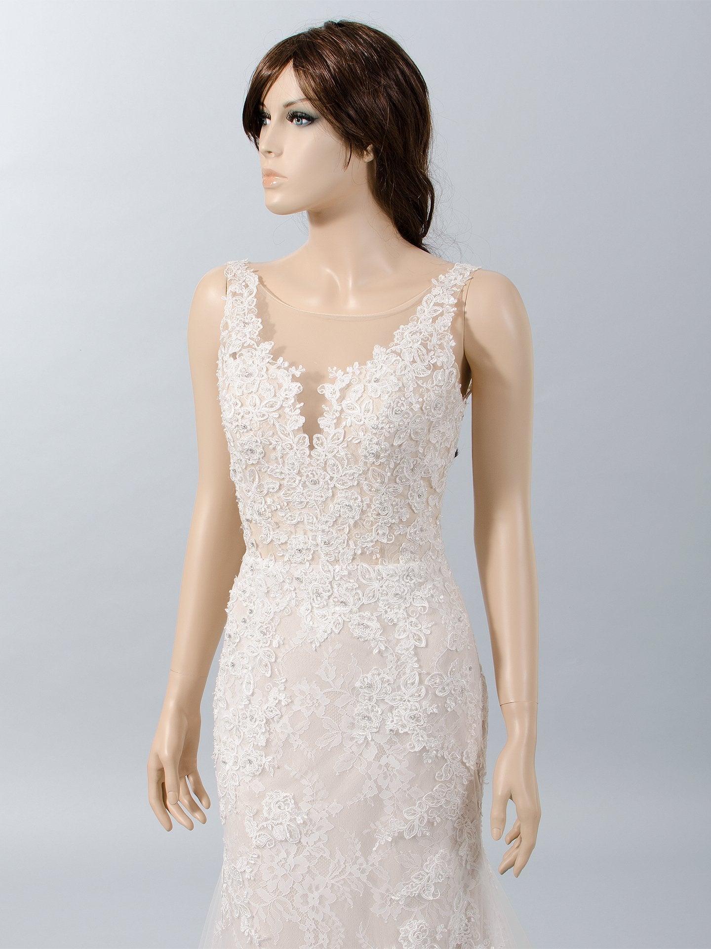 Fit and flare lace wedding dress