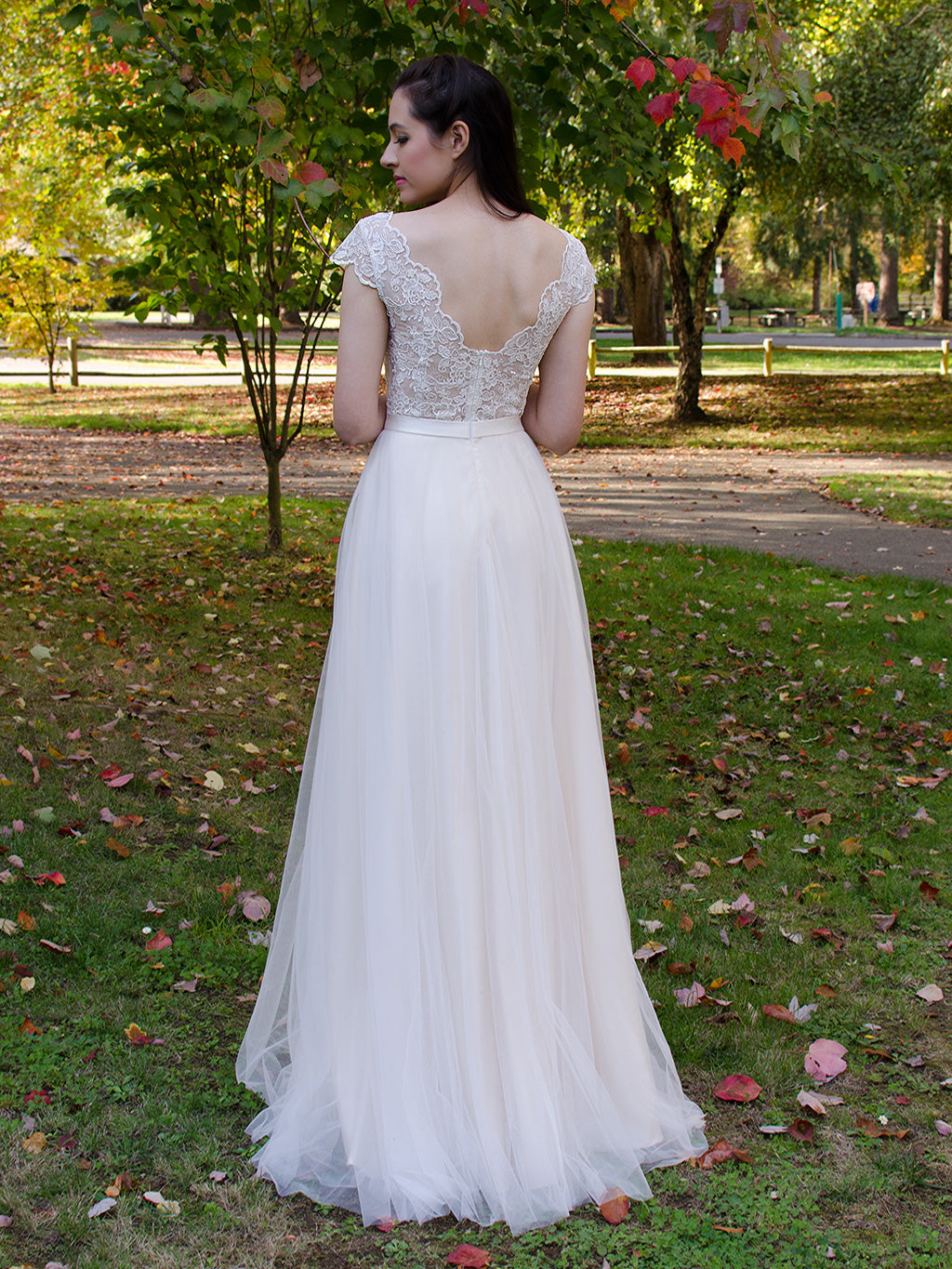 Champagne Cap Sleeve Lace Wedding Dress, 6 Weeks / 20 Champagne Cap Sleeve Lace Wedding Dress, 6 Weeks / 20