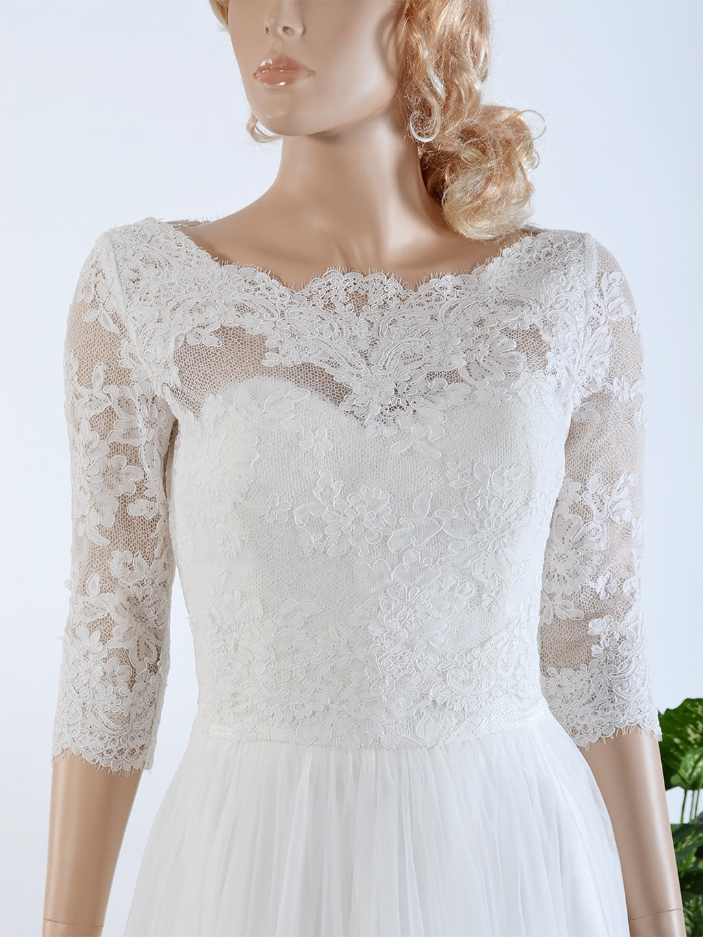 Bridal bolero lace wedding dress topper WJ021