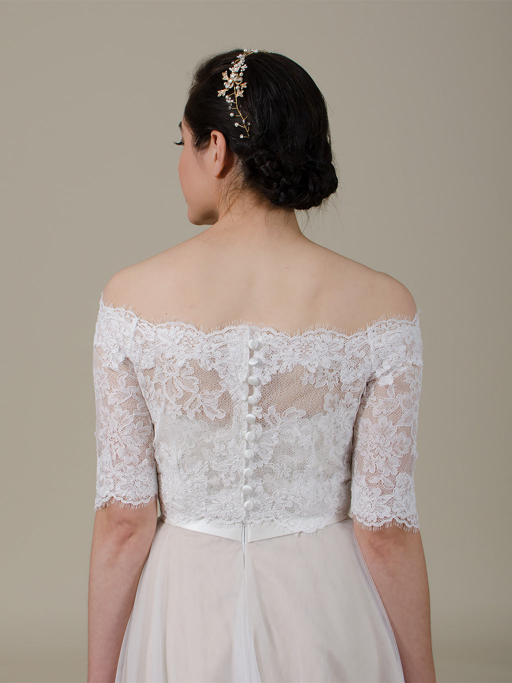 Off-Shoulder Lace Bolero Wedding jacket wedding dress topper