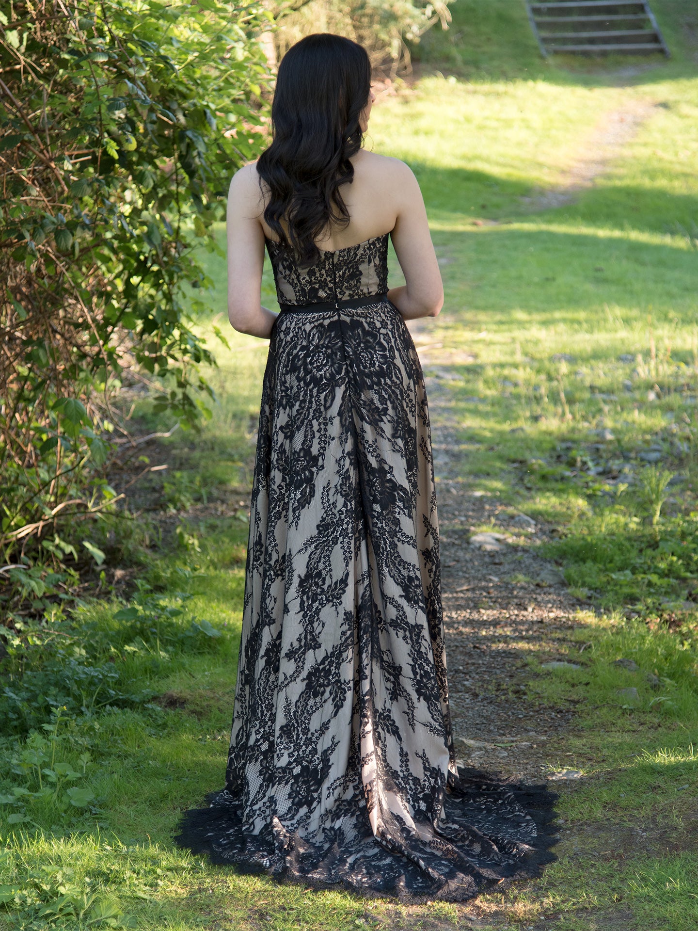 boho black wedding dress