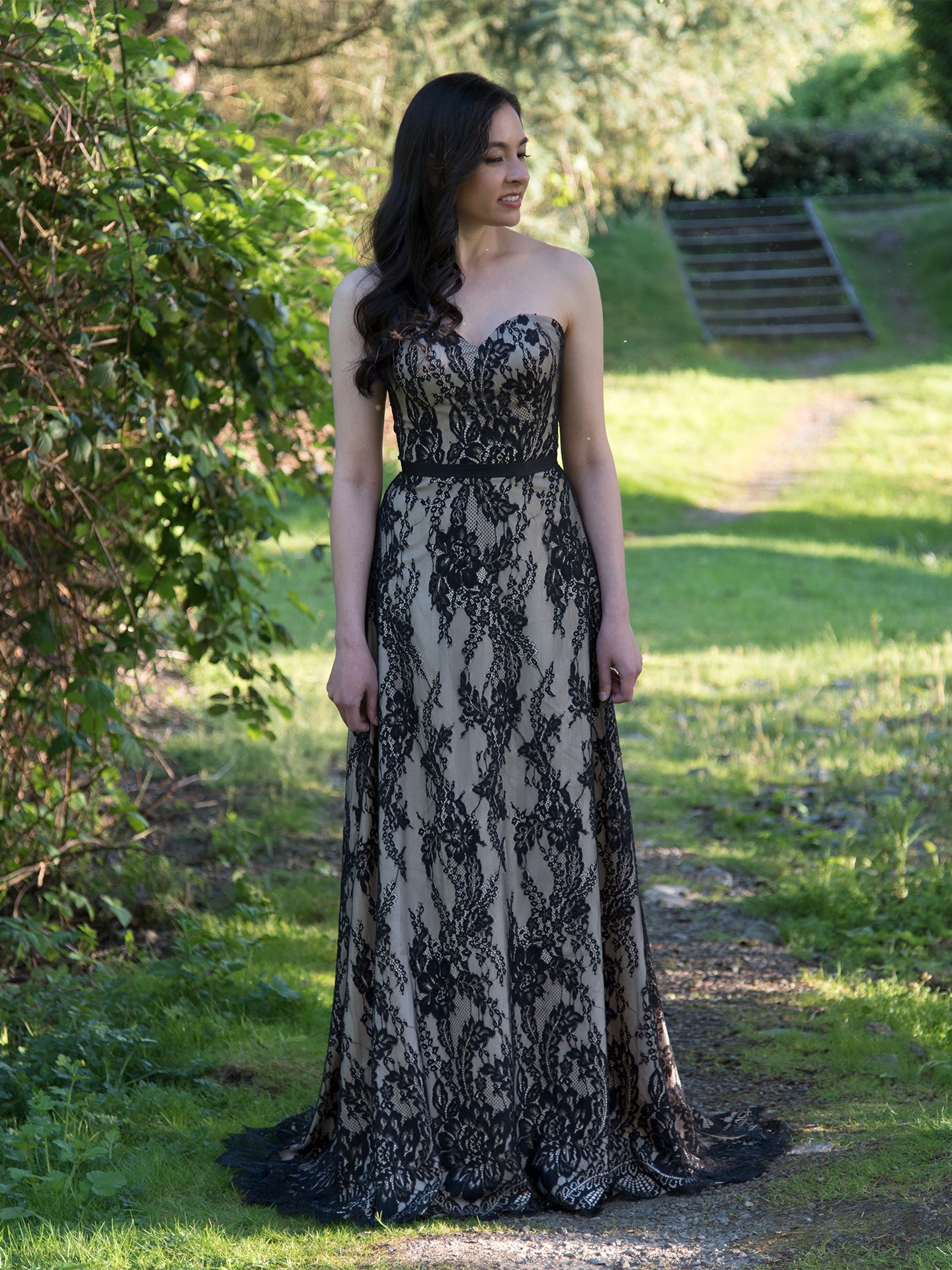 black boho wedding dress