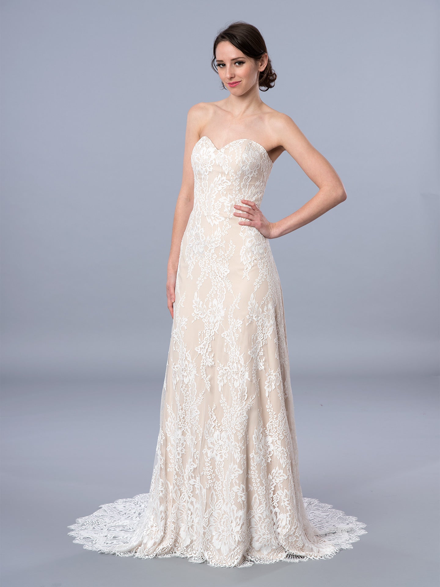 strapless lace bridal gowns