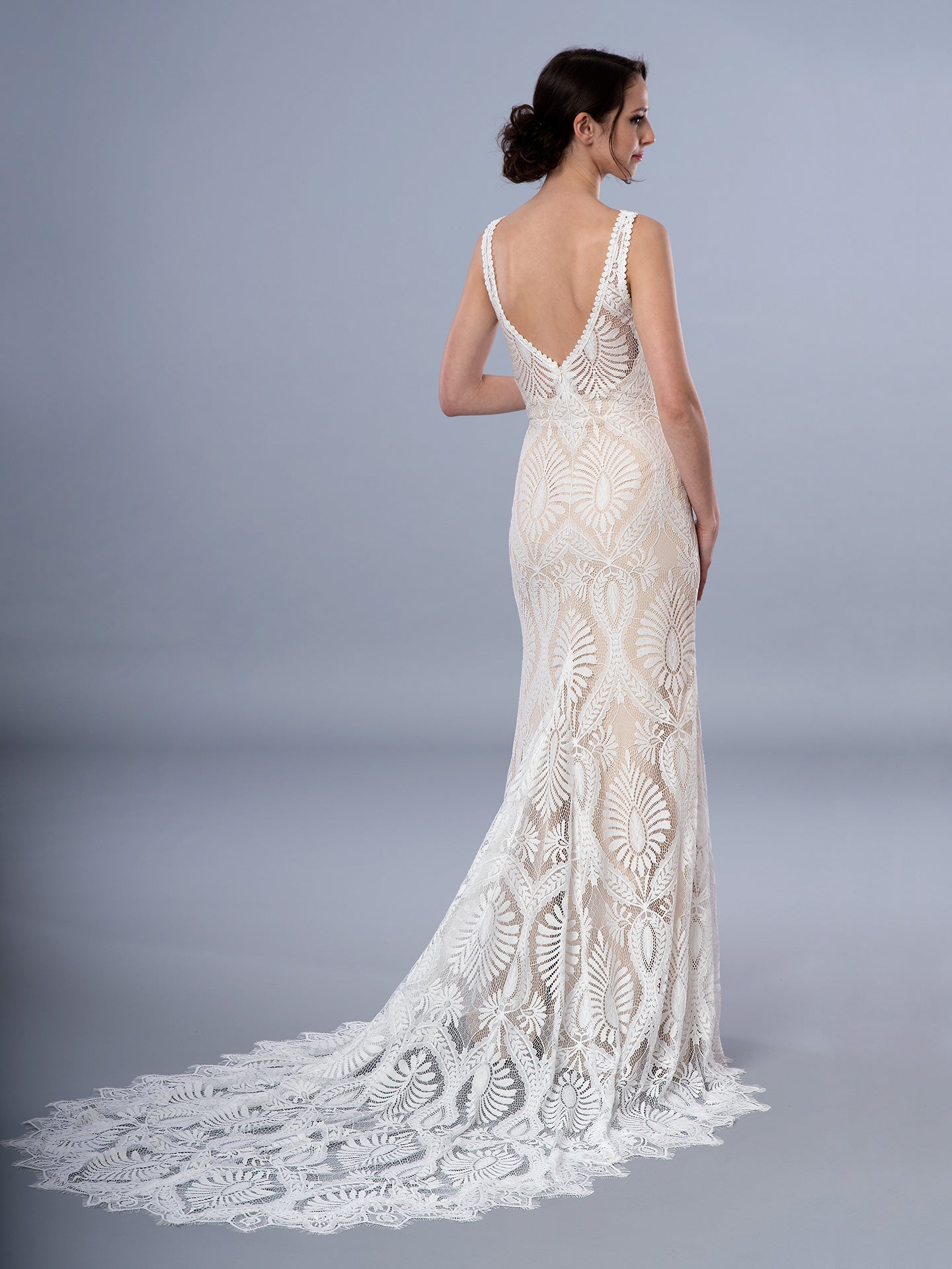 tulip bardot midi bridal dress