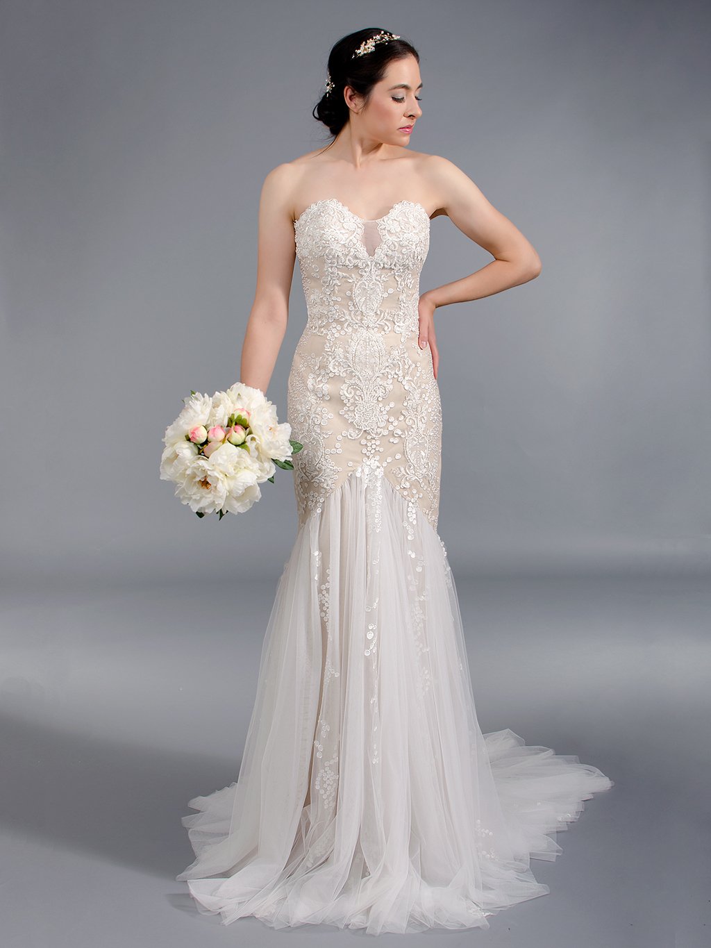 Strapless mermaid wedding dress 4046