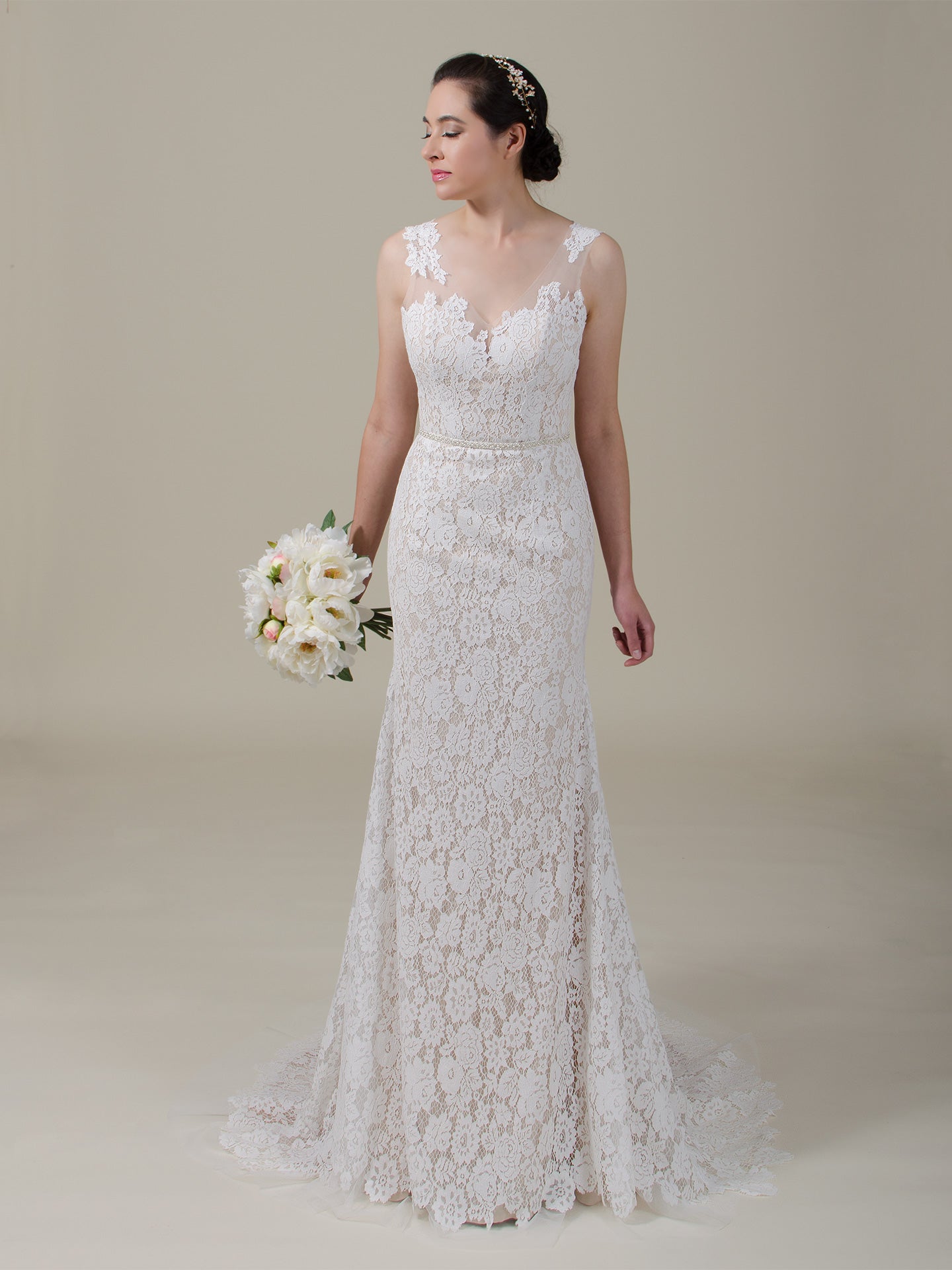 Boho lace wedding dress 4061