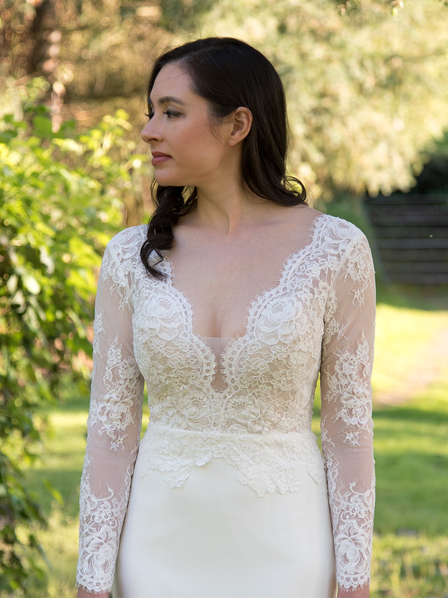 Long sleeve lace wedding dress 4077