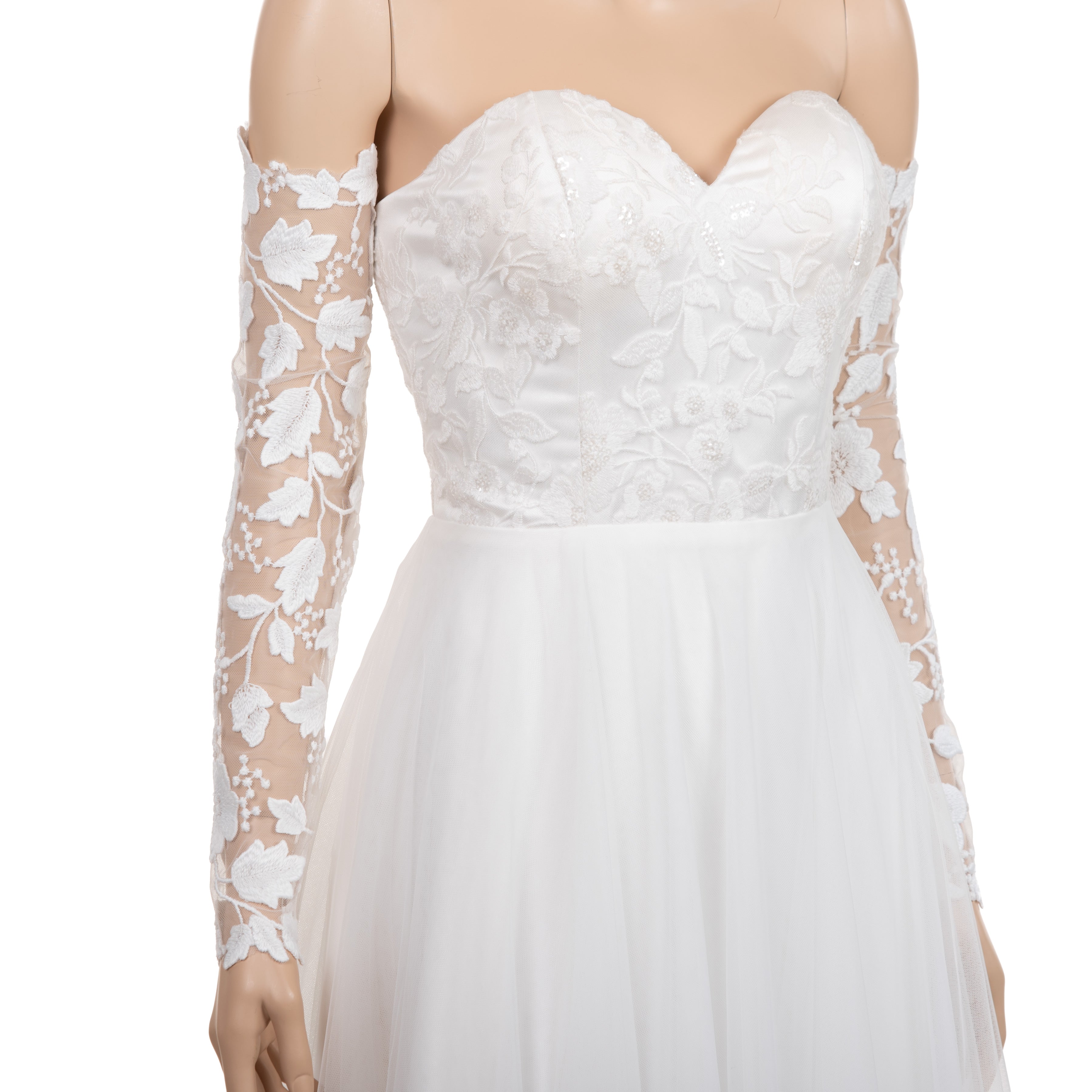 Off shoulder detachable sleeves DS007 – Tulip Bridal