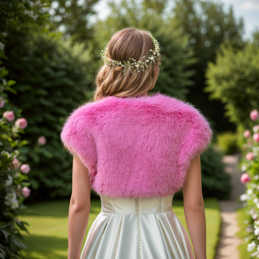 Pink fur shrug outlet