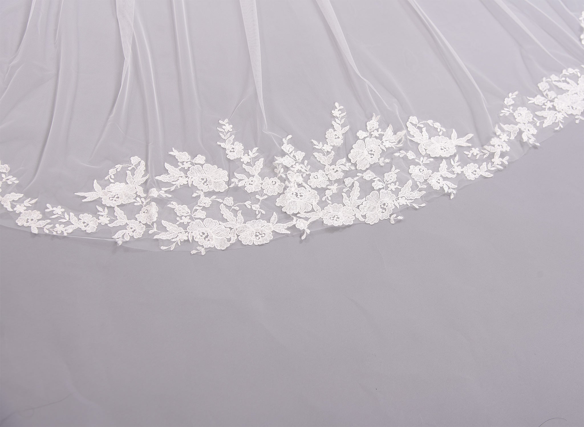 Light ivory wedding veil cathedral length V204C – Tulip Bridal