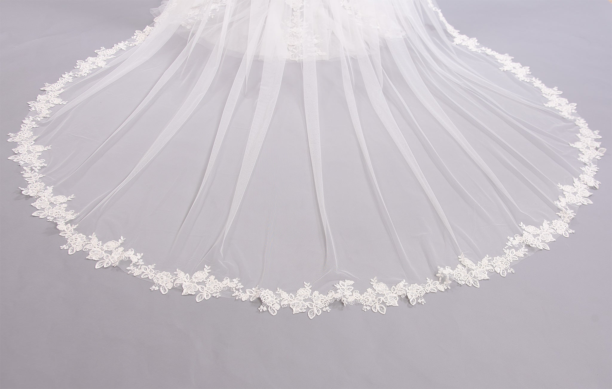 Ivory wedding veil cathedral length V206C – Tulip Bridal