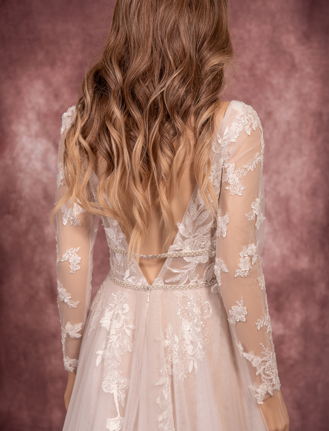 Detachable sleeves with beaded lace, Large
