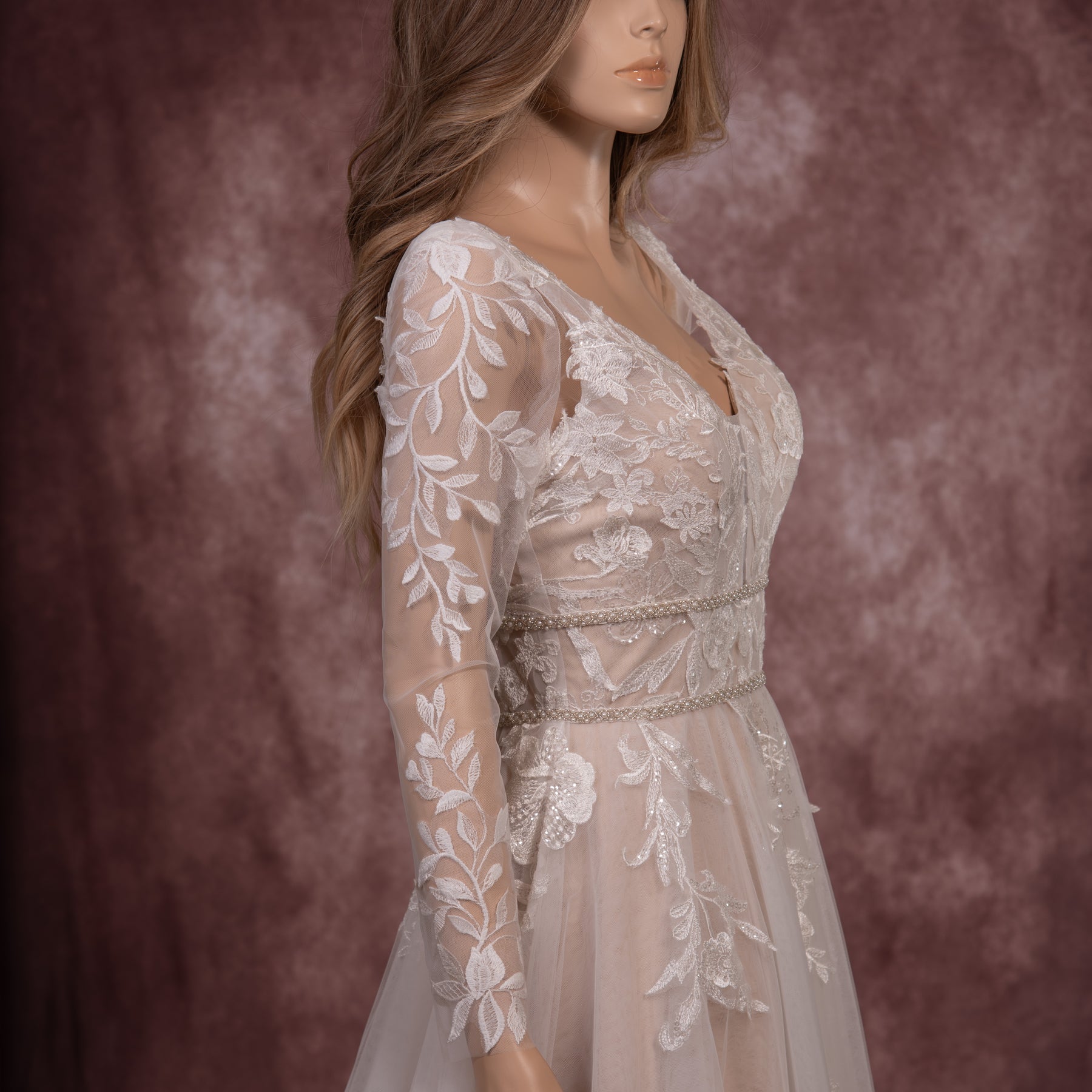 wedding dresses with detachable sleeves Sweetheart A-line Lace Lace Dress TN287 US18 / White With a romantic off 1040 Mermaid Wedding Dress with