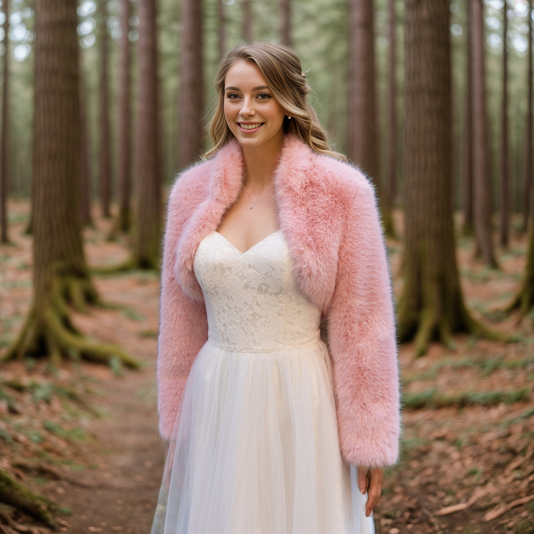 Pink Faux Fur Bolero, Large Pink Faux Fur Bolero, Large