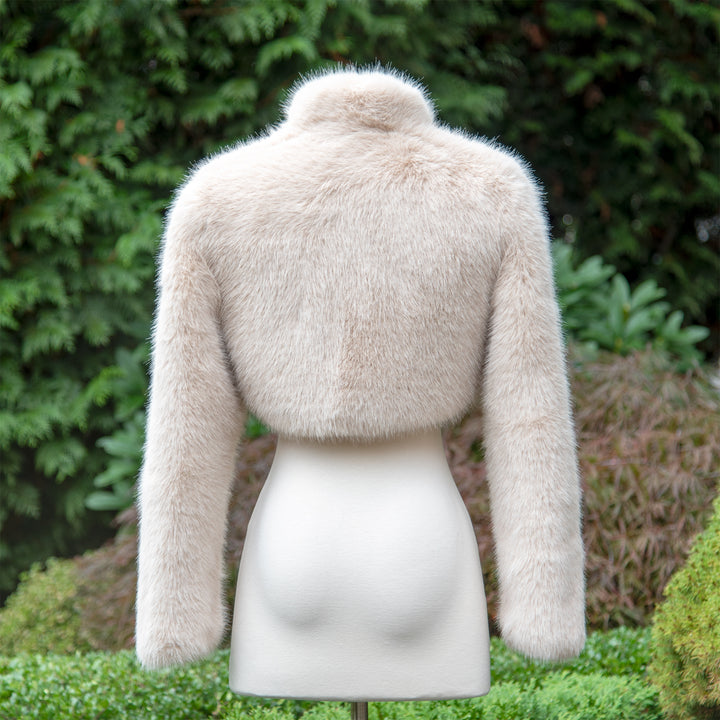 Light beige faux fur bolero