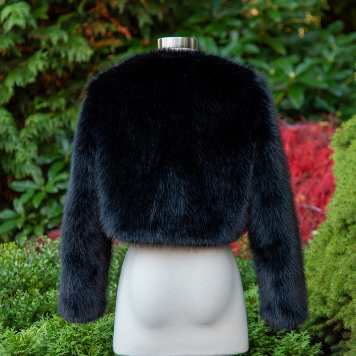 Black faux fur jacket
