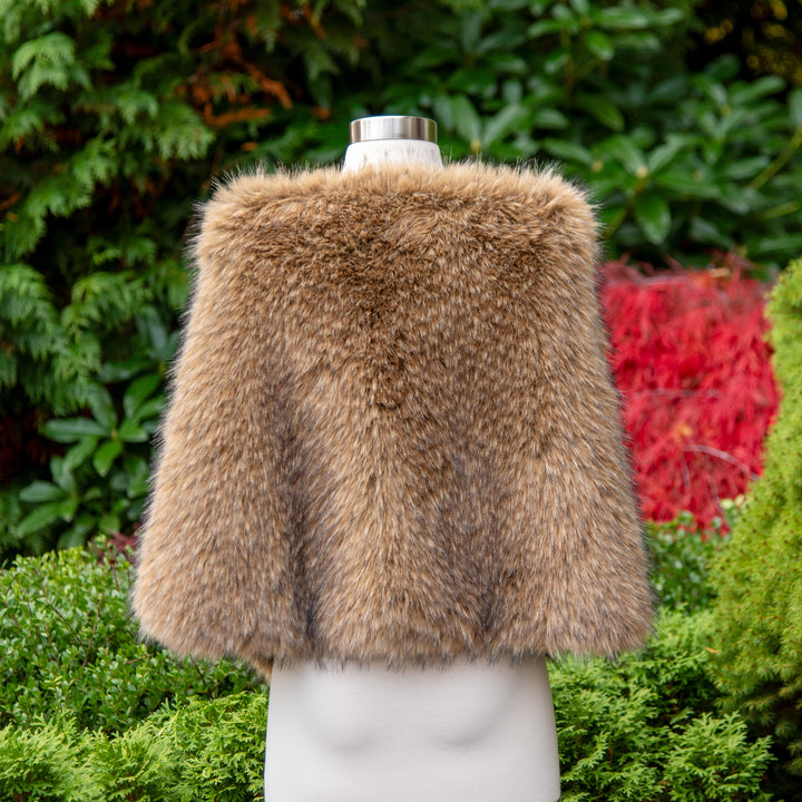 20" wide brown faux racoon fur wrap