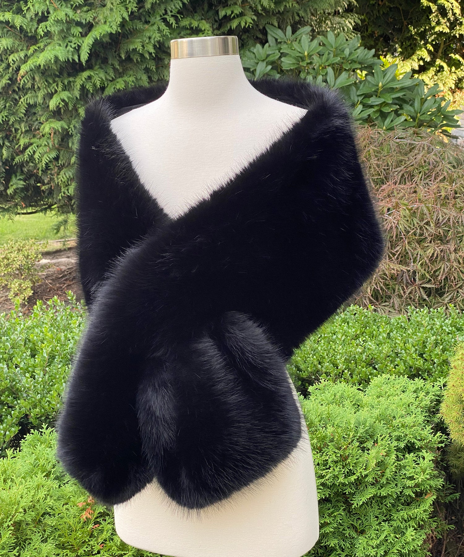 Black faux fur wrap bridal shawl wedding cape – Tulip Bridal