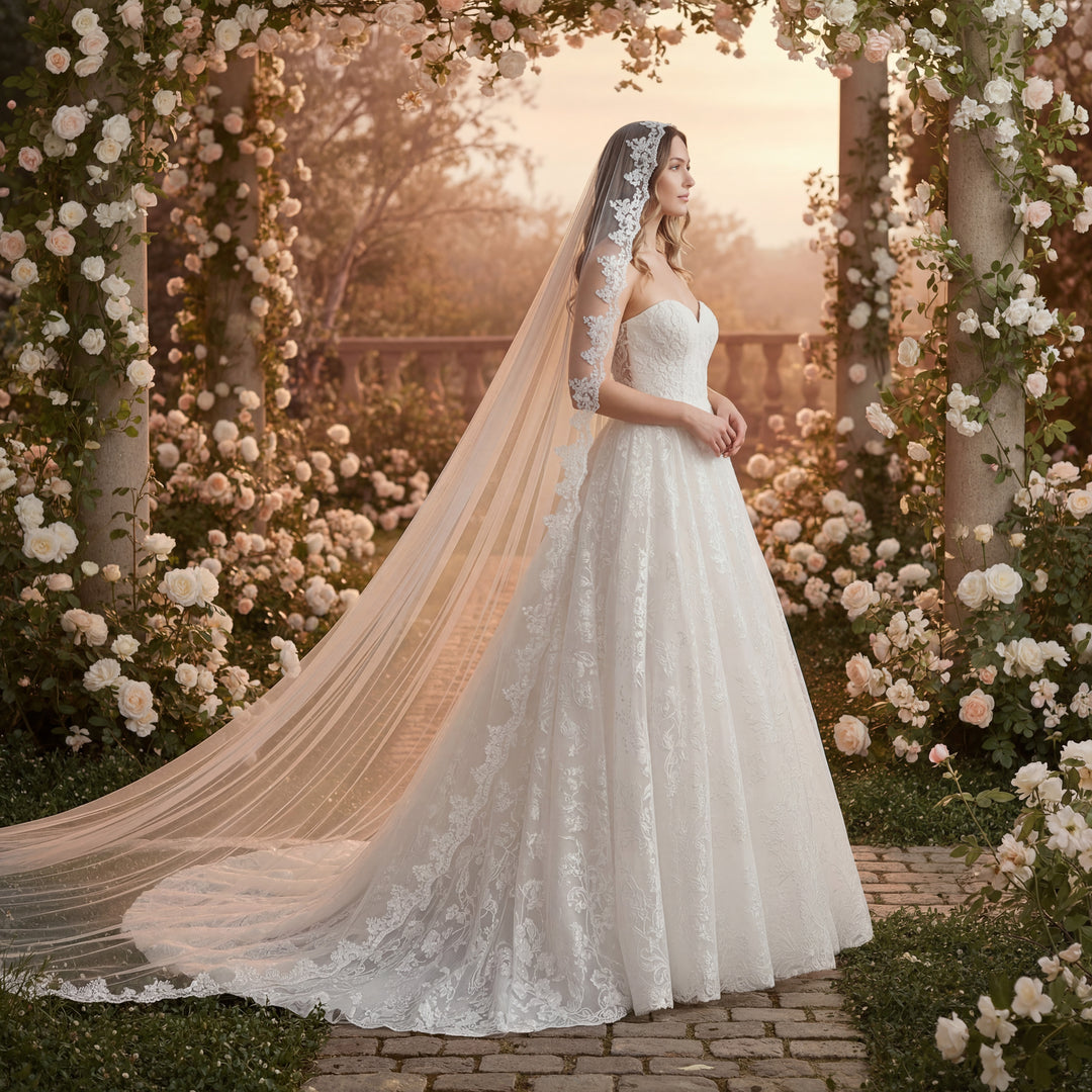 Mantilla veil lace wedding veil V121