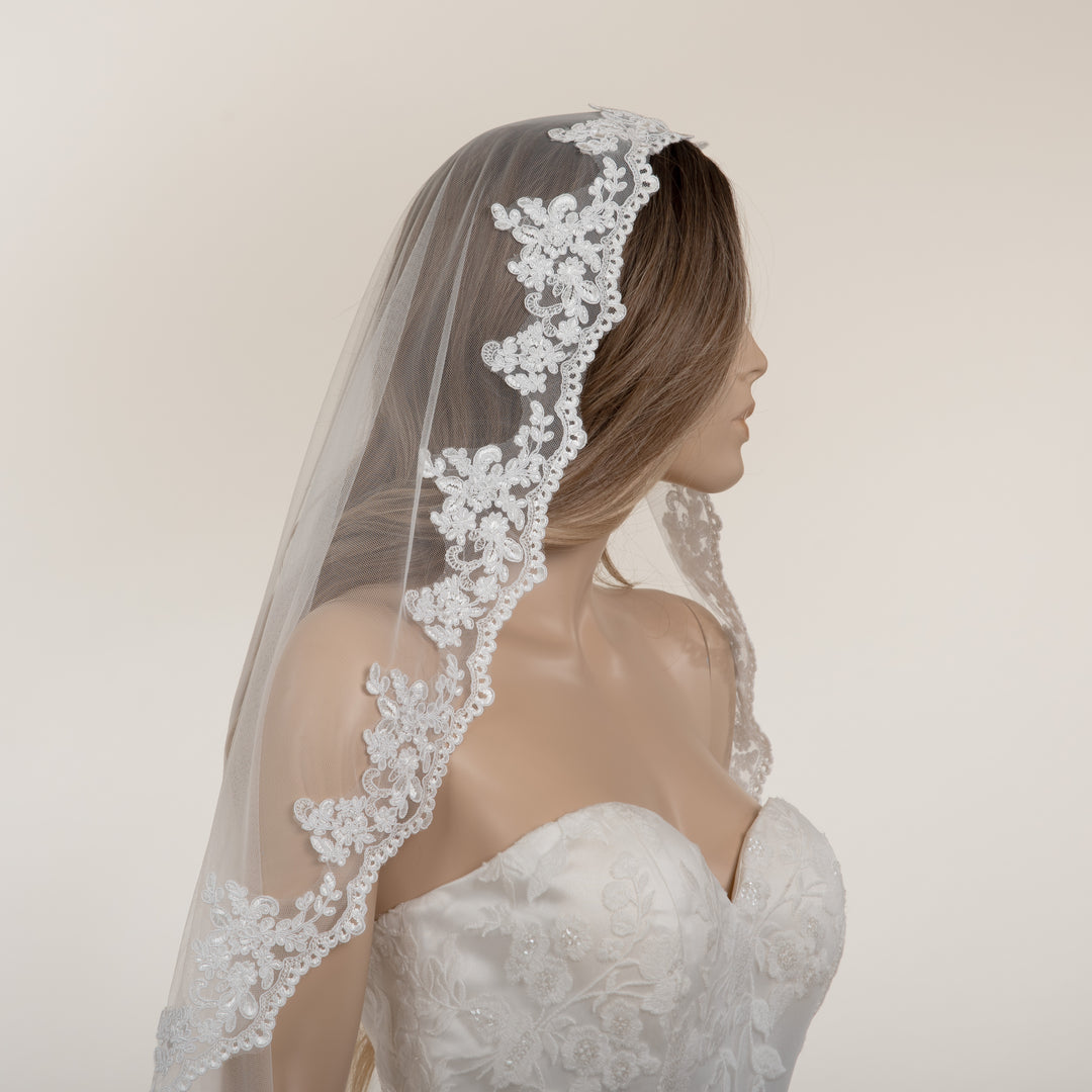 Mantilla veil lace wedding veil V121