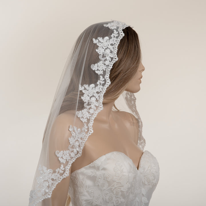 Mantilla veil lace wedding veil V121