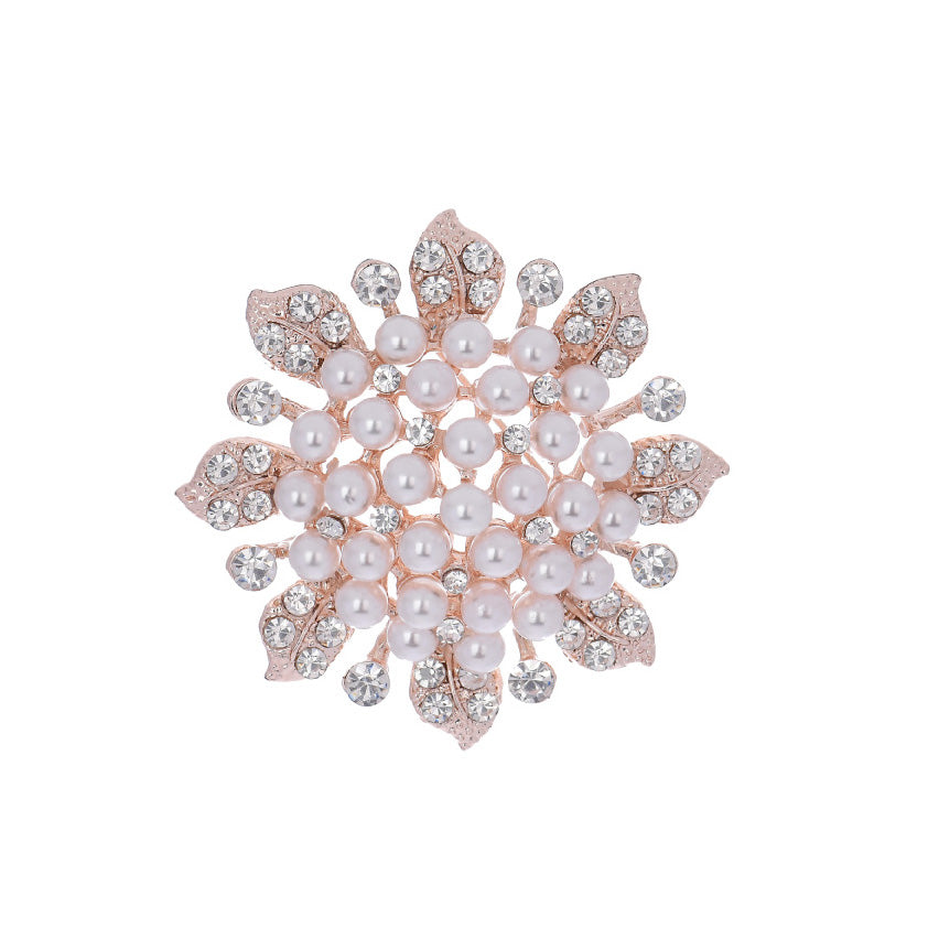Pearl Brooch with Rhinestones PB001