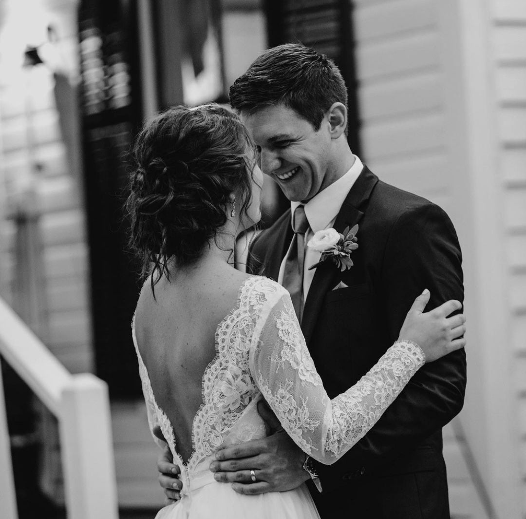 french alencon lace wedding dress Lovett Wedding Dress by Anne Barge
