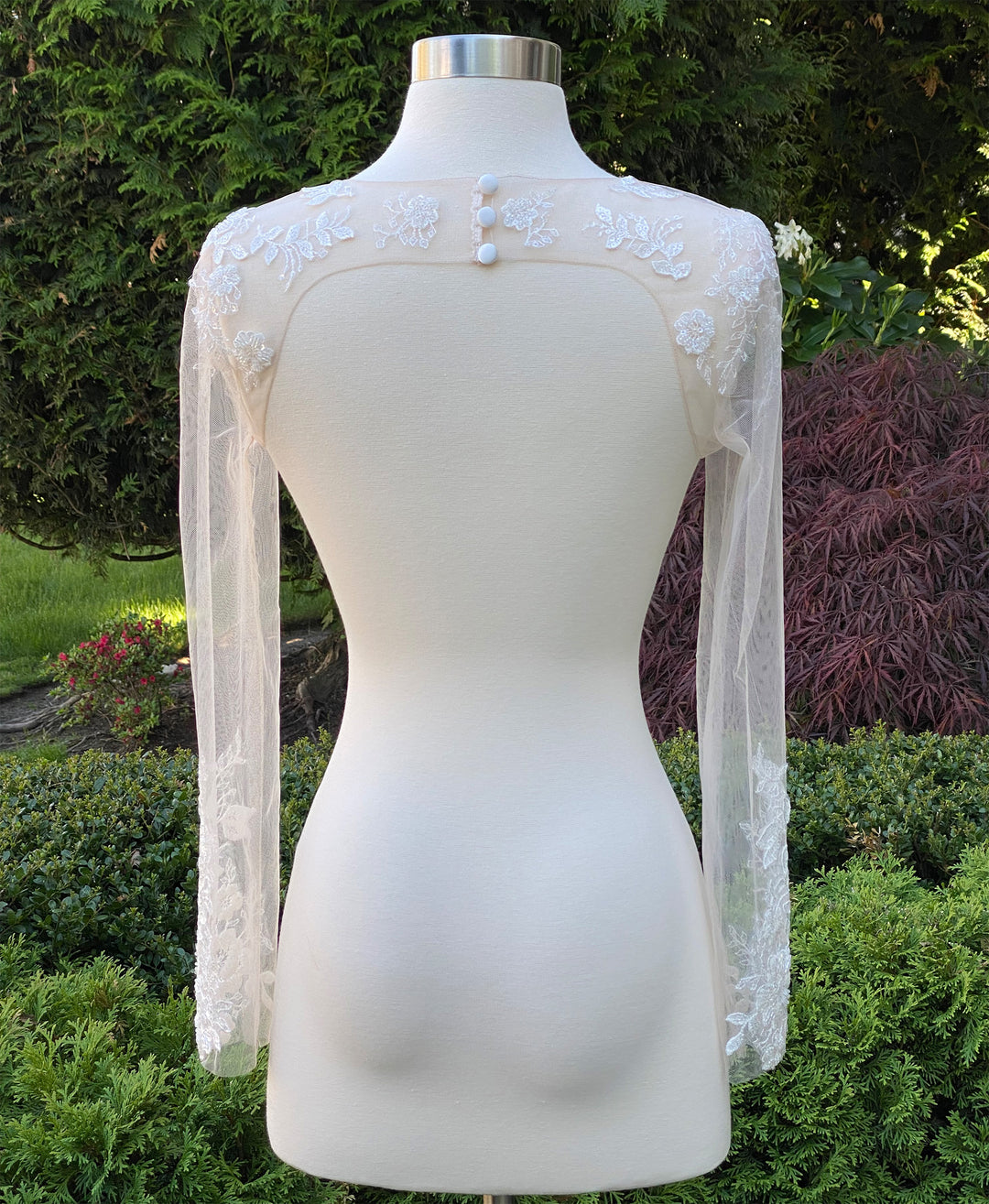 Keyhole back long sleeve wedding dress topper – Tulip Bridal