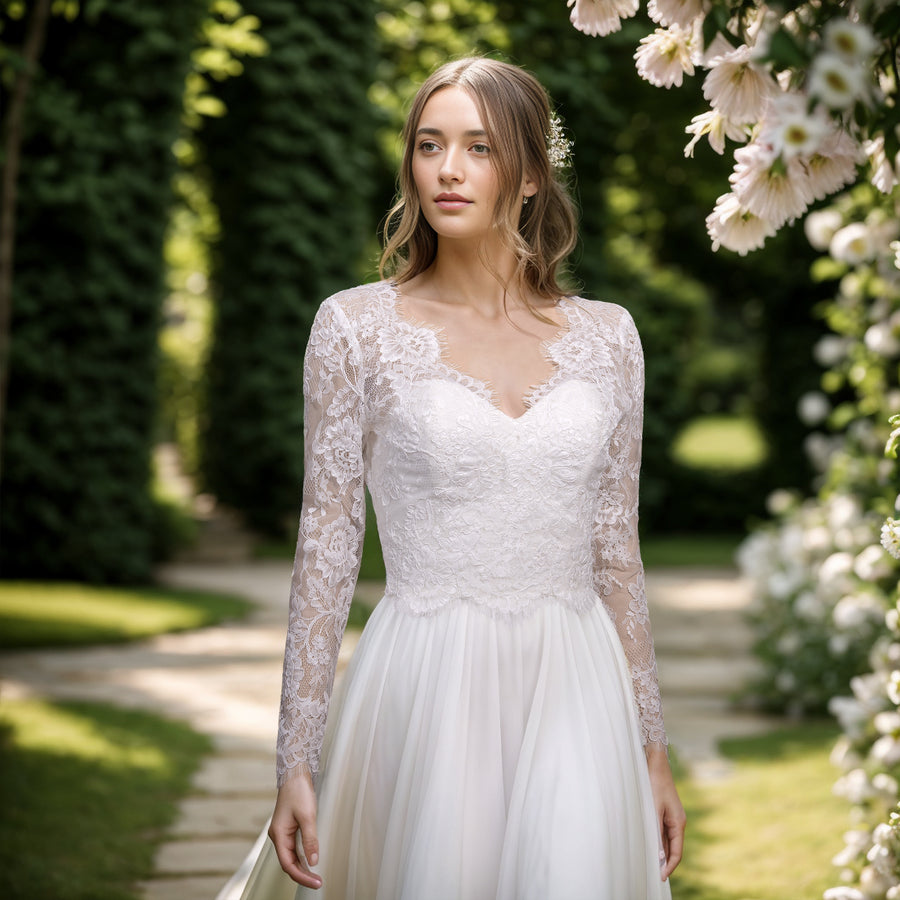 wedding dress topper, lace top for wedding dress – Tulip Bridal