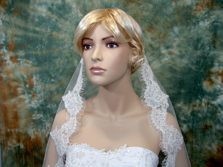 wedding Mantilla veil light ivory bridal veils V024