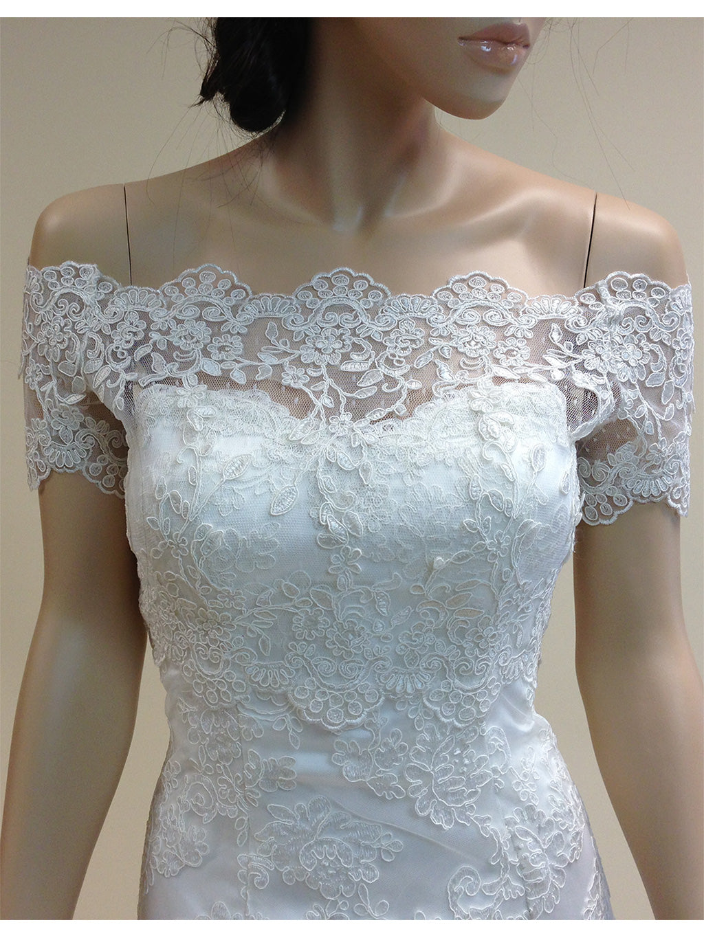 off shoulder wedding jacket lace bolero WJ010 – Tulip Bridal