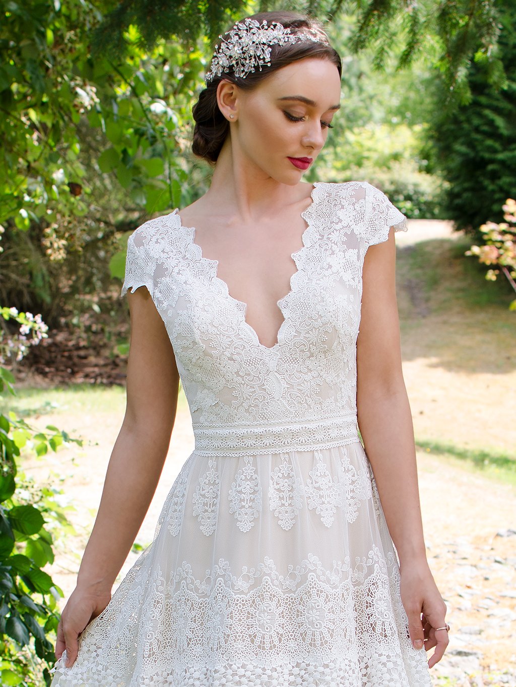 Boho lace wedding dress