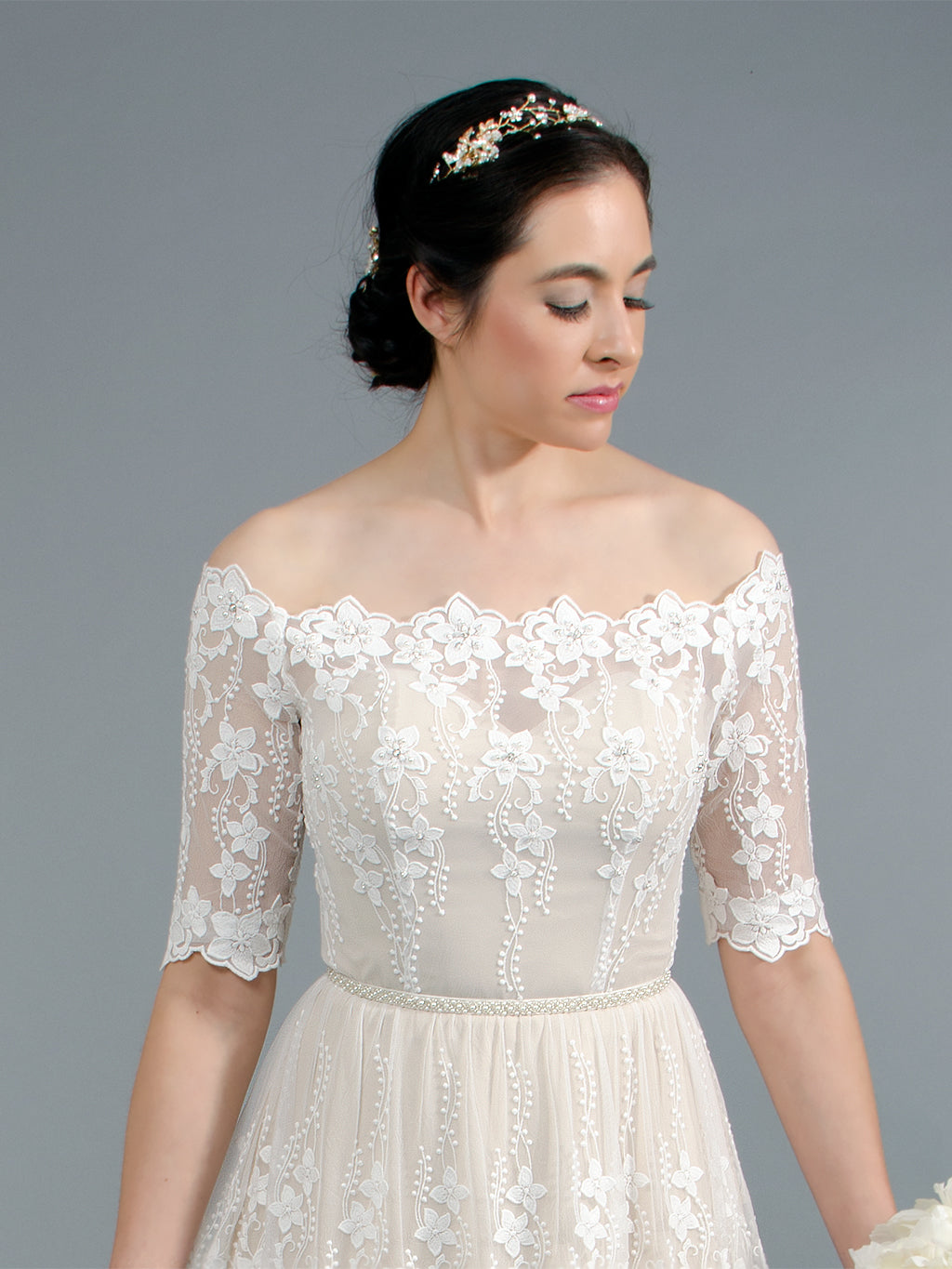 Off shoulder boho lace wedding dress Tulip Bridal Off shoulder boho lace wedding dress Tulip Bridal