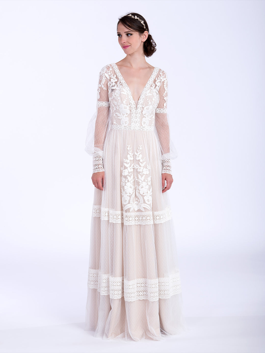 Boho wedding dress with long sleeves Tulip Bridal Boho wedding dress with long sleeves Tulip Bridal