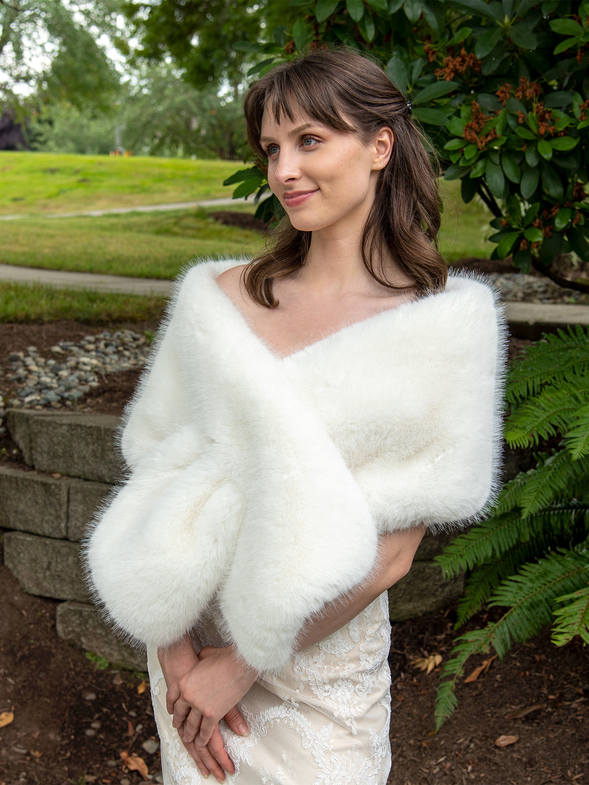 Pure light ivory faux fur wrap bridal shawl wedding stole – Tulip Bridal Pure light ivory faux fur wrap bridal shawl wedding stole – Tulip Bridal