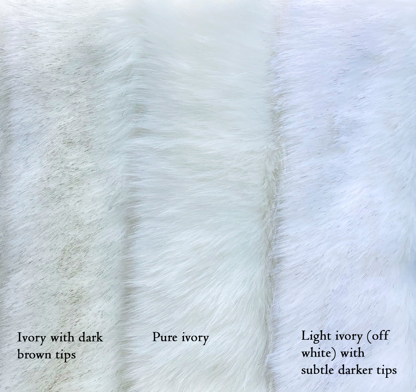 Ivory faux fur wrap with darker tips