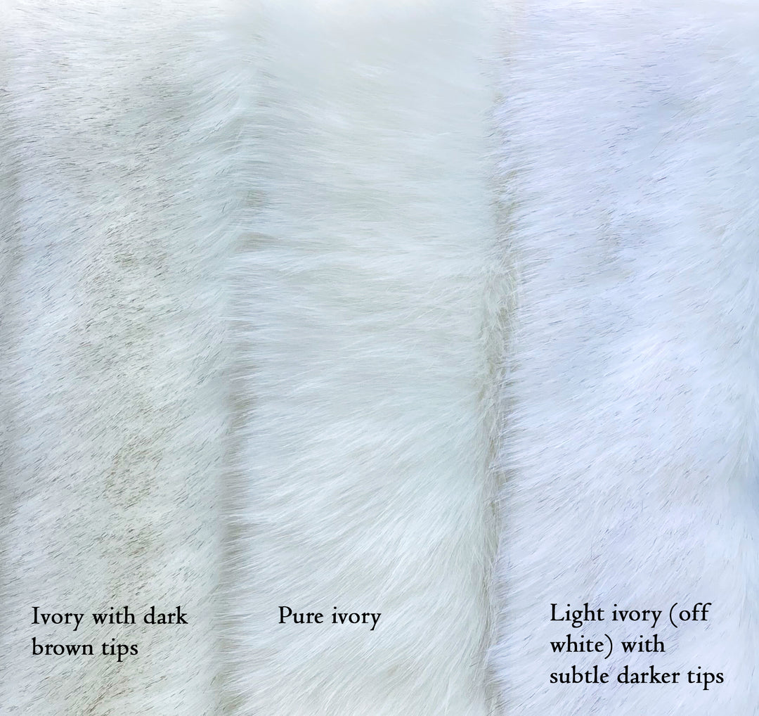 Ivory faux fur wrap bridal shawl