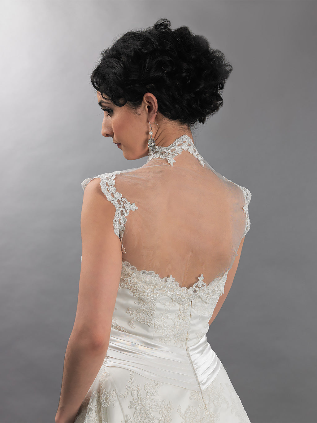 Sleeveless lace bolero jacket -- Lace_090 – Tulip Bridal