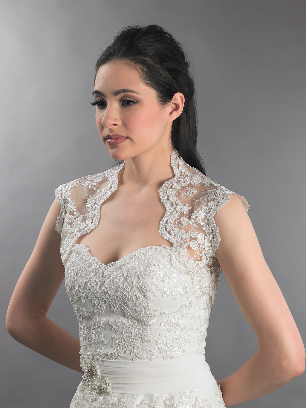 Ivory sleeveless lace bolero wedding bolero jacket