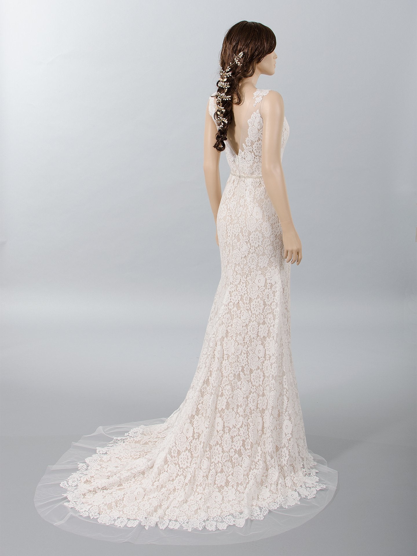 Boho lace wedding dress