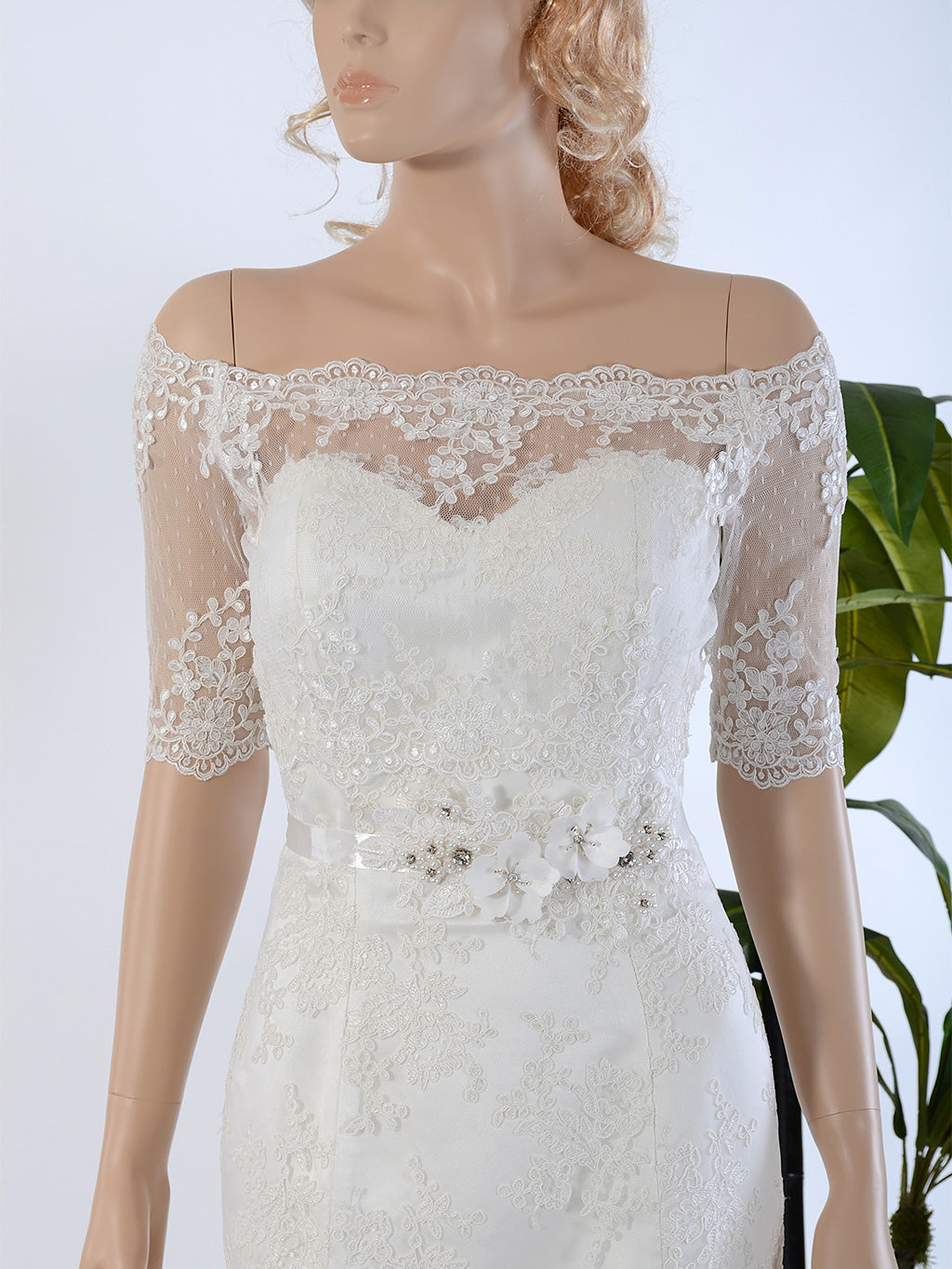 Off-Shoulder Bridal Bolero Wedding jacket Wedding dress topper, Large